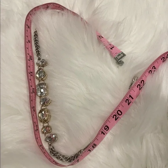 Statement Gem Necklace • 22.5” Diamond and White Gold, Adjustable Chain - Picture 3 of 6